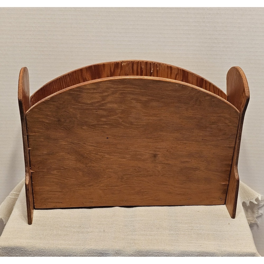 Vintage Wooden Handmade Table Magazine Rack 12"x9"x4"